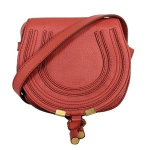 Chloé Marcie Small Calfskin Round Saddle Bag (Shoulder bags,Cross Body  Bags)